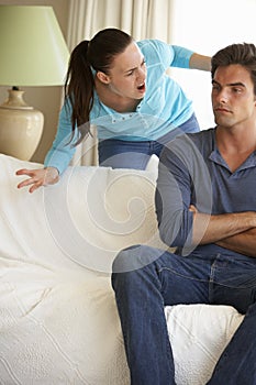 Young Couple Having Argument At Home