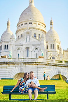 Young couple having a date on Montmartre, Paris, France