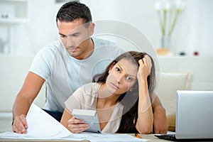 Young couple having financial problems