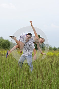 Young couple having fun