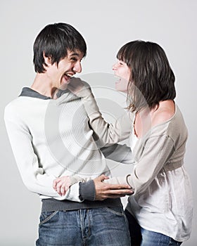 Young couple having fun