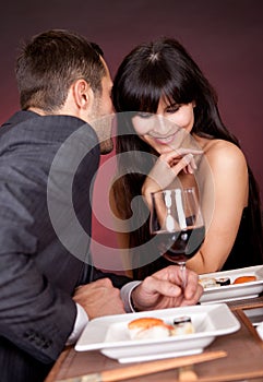 Young couple having romantic conversation