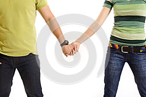 Young couple holding hands