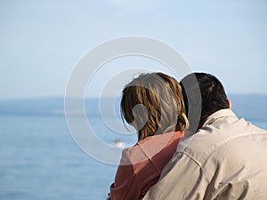 Young couple hugging