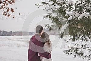 Young couple hugging