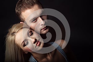 Young couple hugging. isolated shot