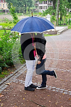 Young couple kissing