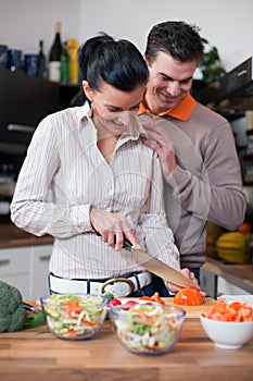 Young couple in kitchen