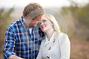 Young couple looking lovingly at each other photo