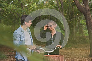 Young couple in love outdoor