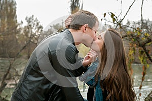 Young couple in love outdoor