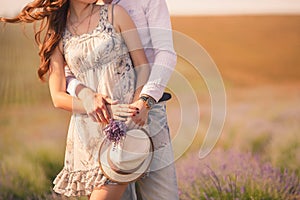 Young couple in love outdoor.