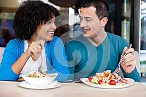 Young couple on lunch