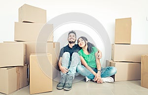 Young couple moving into new apartment