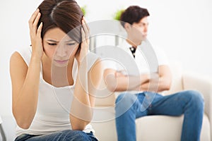 Young Couple not talking after fight