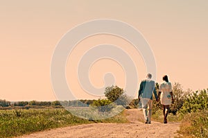 Young couple out walking