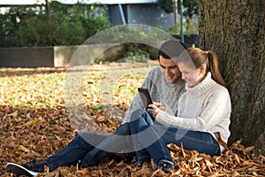 Young couple in park