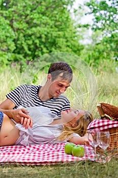 Young couple on picnic