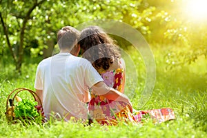 Young couple at picnic