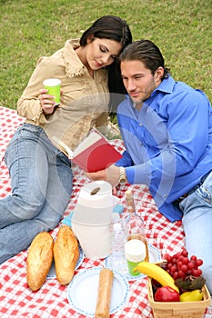 Young Couple Picnic Outdoor