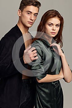 Young couple portrait elegant style attractiveness attitude fashion