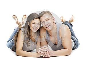 Young Couple Portrait, Happy Girl Boy Friend, Hand in Hand