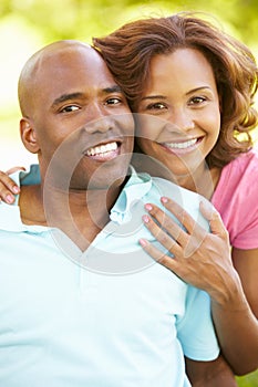 Young couple portrait outdoors