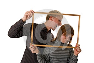 Young couple posing and playing tricks