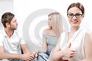 Young couple at psychologist