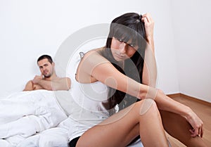 Young couple in quarrel at home