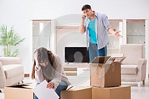 The young couple receiving foreclosure notice letter