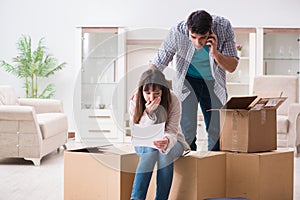 The young couple receiving foreclosure notice letter