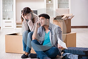 The young couple receiving foreclosure notice letter