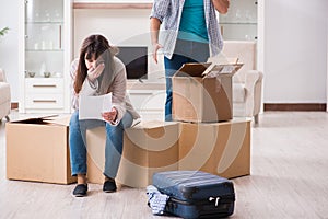 The young couple receiving foreclosure notice letter