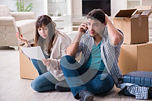 The young couple receiving foreclosure notice letter