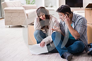 The young couple receiving foreclosure notice letter