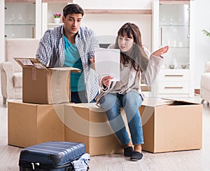 Young couple receiving foreclosure notice letter