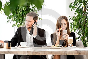 Young couple at the restaurant