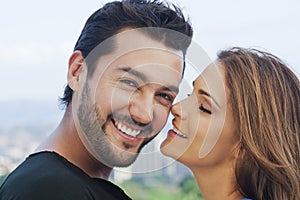 Young couple romancing