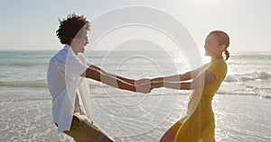 Young couple by the sea