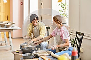 Creative bonding in a pottery studio