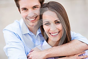 Young couple smiling