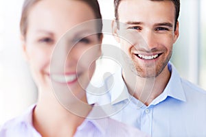 Young couple smiling