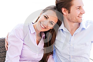 Young couple smiling