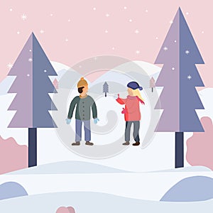 Winter Wonderland: Joyful Snowball Fight