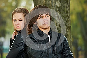 Young couple in stress relationship
