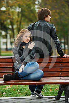 Young couple in stress relationship