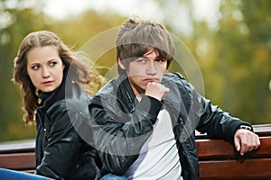 Young couple in stress relationship