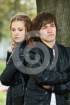 Young couple in stress relationship