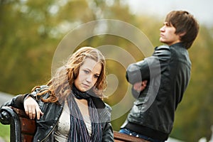 Young couple in stress relationship